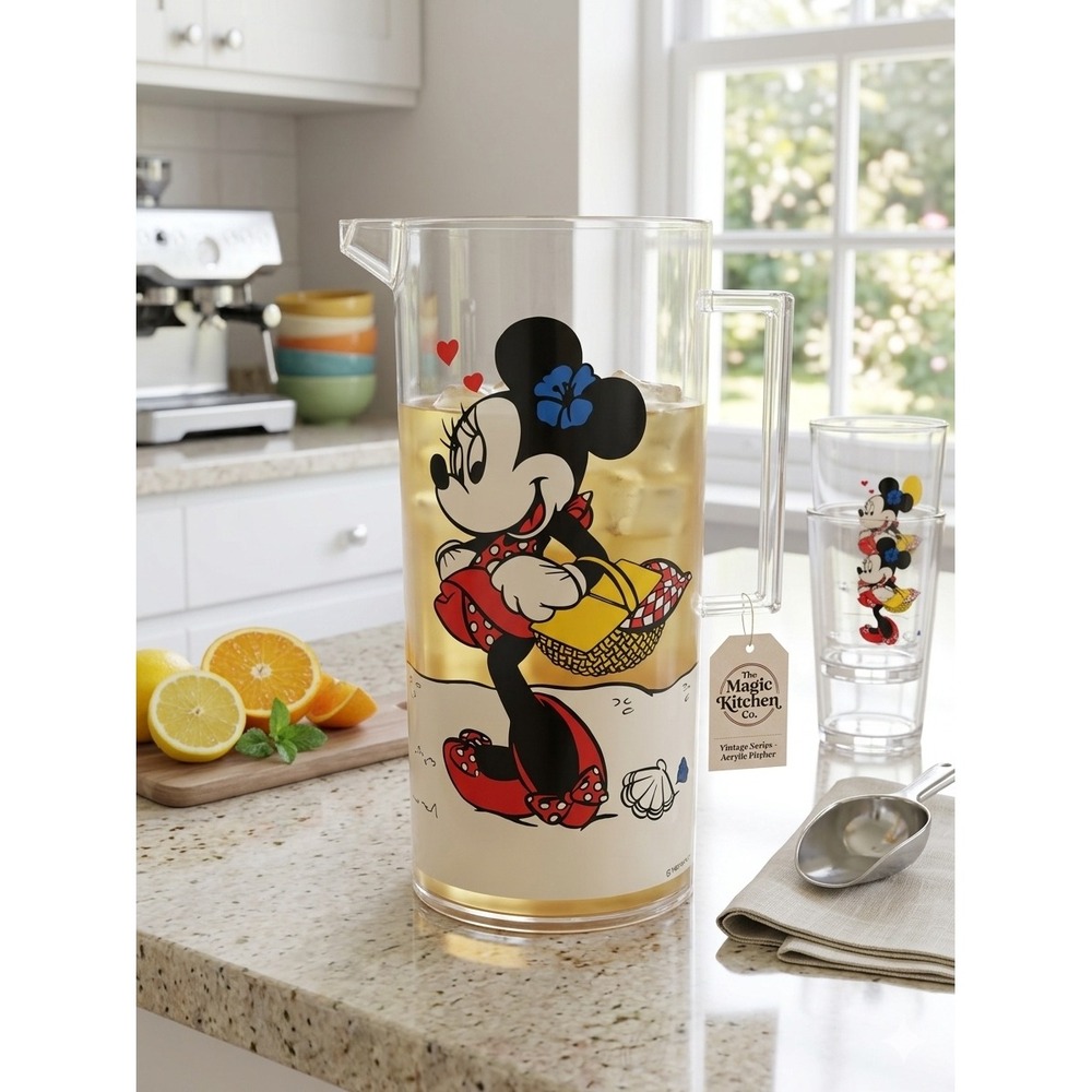 Vintage Disney Mickey & Minnie Beach
Day Picnic Pitcher with Lid